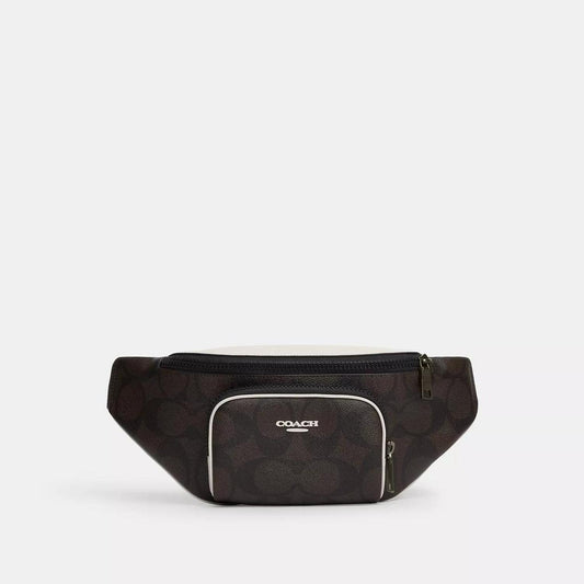 Racer Belt Bag In Blocked Signature Canvas