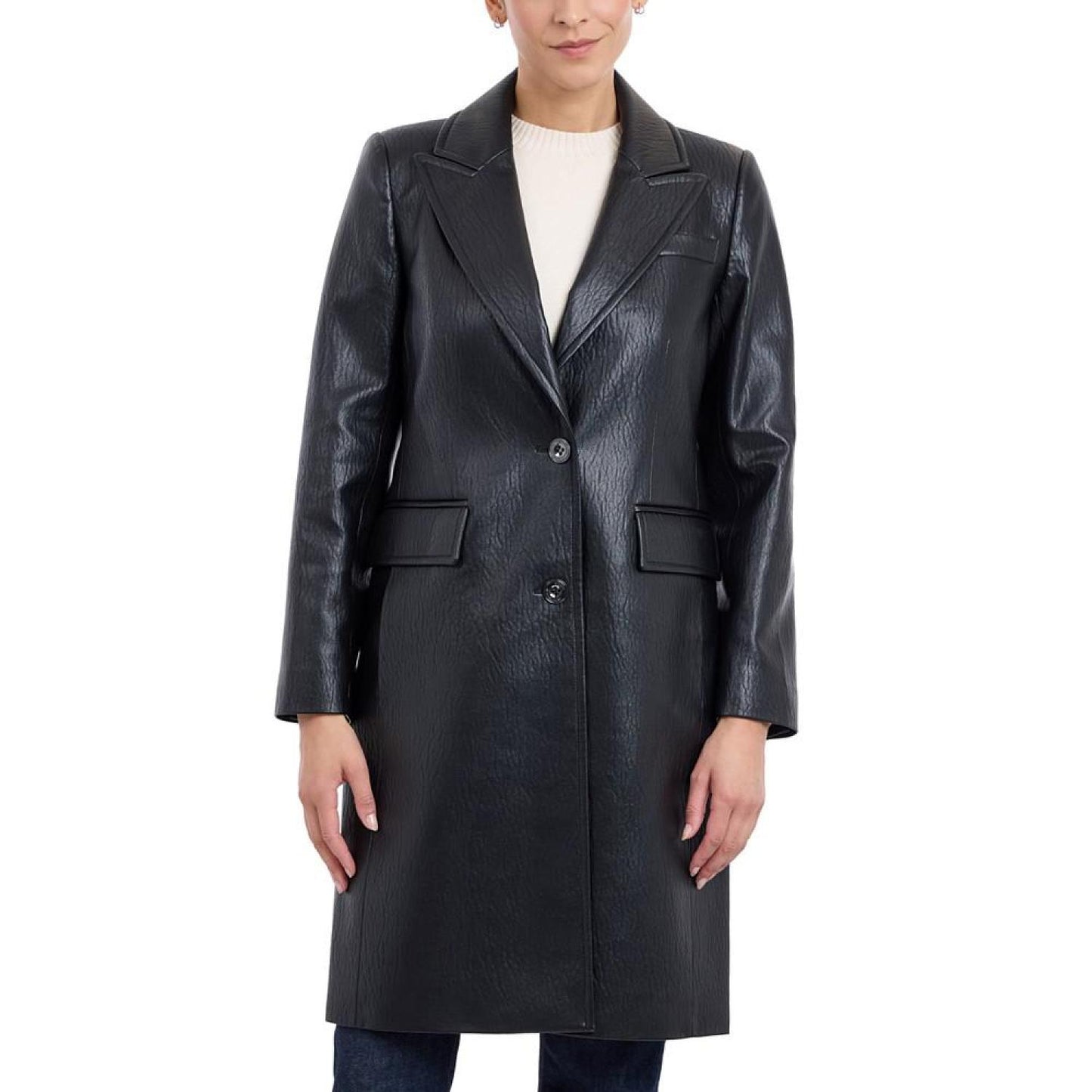 Women's Textured Faux-Leather Jacket