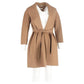 S  Belted Shawl Coat in Brown Cashmere