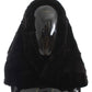 Dolce & Gabbana Chic Black Weasel Fur Hooded Scarf Wrap