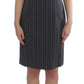 BENCIVENGA Elegant Gray Striped Dress & Blazer Suit Set