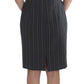 BENCIVENGA Elegant Gray Striped Dress & Blazer Suit Set