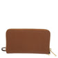 Michael Kors Brown Leather Jet Set Zip Around Wristlet Wallet..