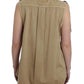 PLEIN SUD Beige Sleeveless Cotton Blouse