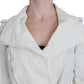 PLEIN SUD Elegant White Wrap Trench Jacket