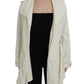 PLEIN SUD Elegant White Wrap Trench Jacket