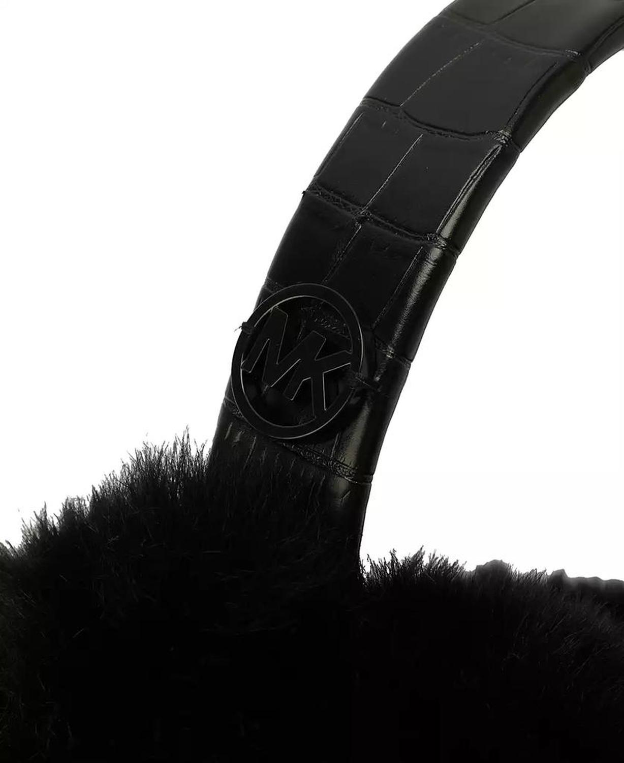 MICHAEL Logo Charm Croc-Embossed Fuzzy Ear Warmers