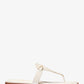 Lena Signature Logo and Leather T-Strap Sandal