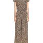 Womens Animal Print Polyester Jumpsuit