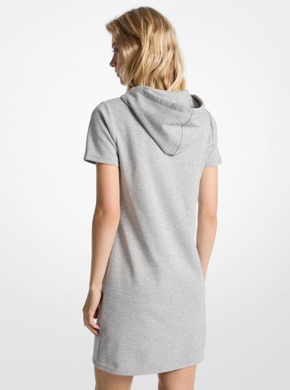 Studded Logo Cotton Blend Hoodie Dress