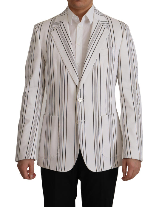 Dolce & Gabbana Elegant Striped Cotton Blend Blazer