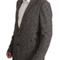 Dolce & Gabbana Exquisite Gray Herringbone Blazer Jacket