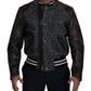 Dolce & Gabbana Multicolor Houndstooth Leather Bomber Jacket