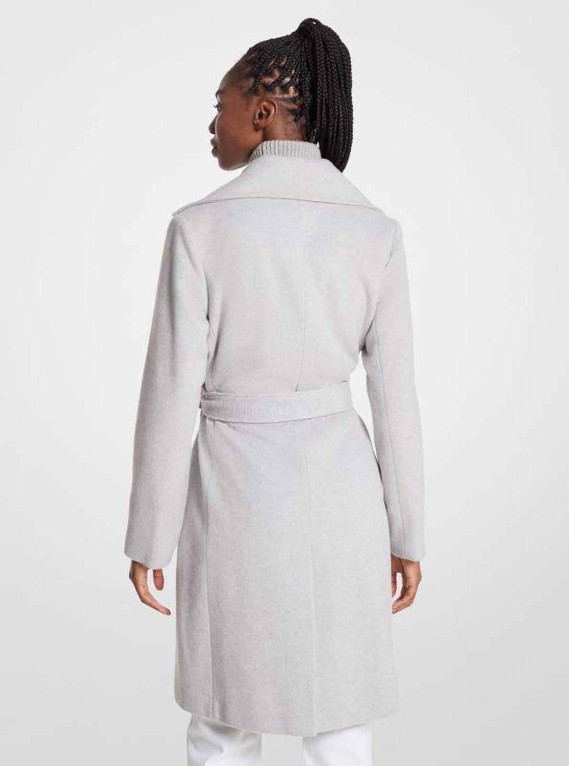 Wool Blend Wrap Coat