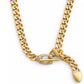 Women's Faux Stone Signature C Buckle Curb Chain Necklace