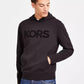 Men's Modern-Fit Stretch Textured Logo Hoodie