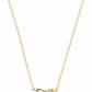 Gold-Tone Stitched Link Pendant Necklace