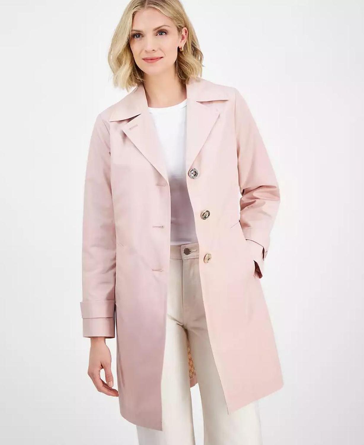 Petite Single-Breasted Reefer Trench Coat