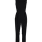 Max Mara Front Cut-Out Sleeveless Jumpsuit in Black Cotton