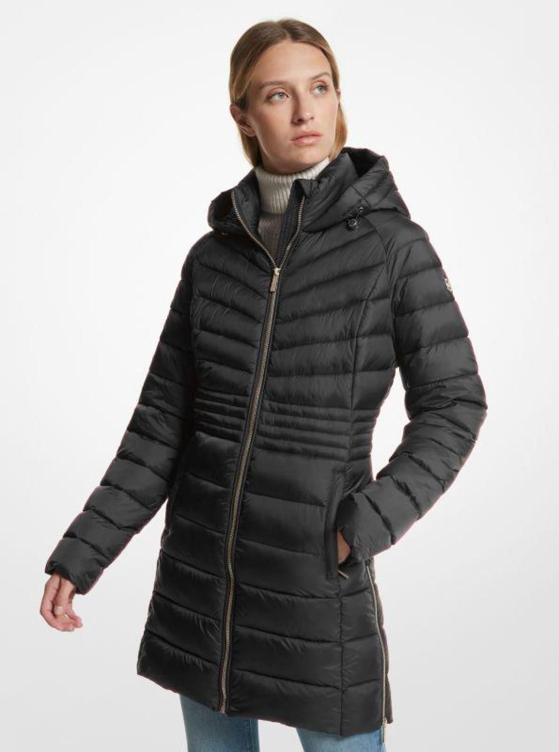 Quilted Nylon Puffer Coat