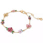 Bursting Blooms Gold-Tone Multi-Stone Charm Bracelet