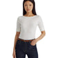 Stretch Cotton Boatneck Top