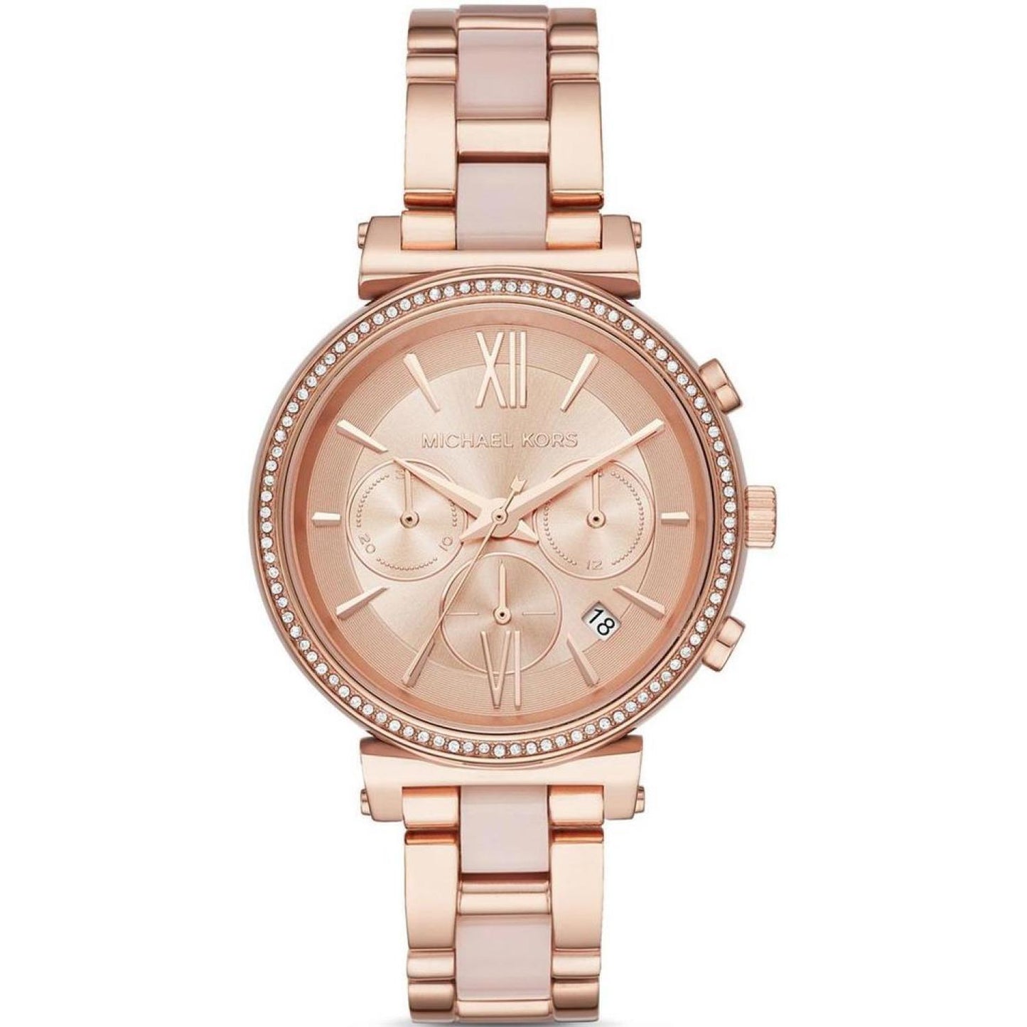 Michael Kors Sofie MK6560 Women's Rose Gold-Tone Chronograph 39mm Watch