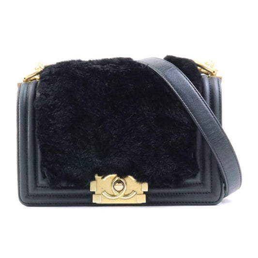 Chanel Boy  Fur Shoulder Bag (Pre-Owned)