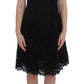 Dolce & Gabbana Elegant Black Floral Lace Knee-Length Dress