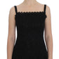 Dolce & Gabbana Elegant Black Floral Lace Knee-Length Dress