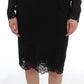 Dolce & Gabbana Elegant Black Floral Lace Sheath Dress