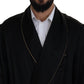 Dolce & Gabbana Elegant Black Silk Long Robe Coat