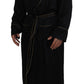 Dolce & Gabbana Elegant Black Silk Long Robe Coat