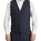 Dolce & Gabbana Elegant Dark Blue Cotton Three Piece Martini Suit