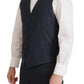 Dolce & Gabbana Elegant Dark Blue Cotton Three Piece Martini Suit