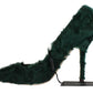 Dolce & Gabbana Elegant Green Xiangao Fur Leather Pumps