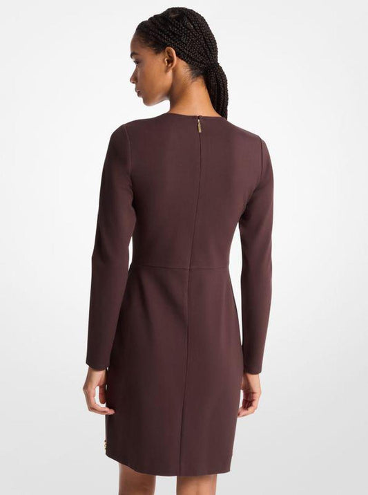 Astor Stud Stretch Knit Long-Sleeve Dress