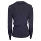 Knitted Crewneck Sweater in Navy Blue Wool