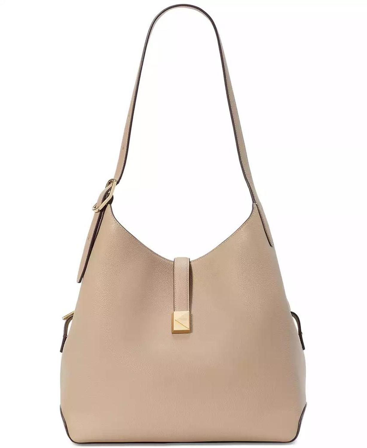 Deco Pebbled Leather Shoulder Bag