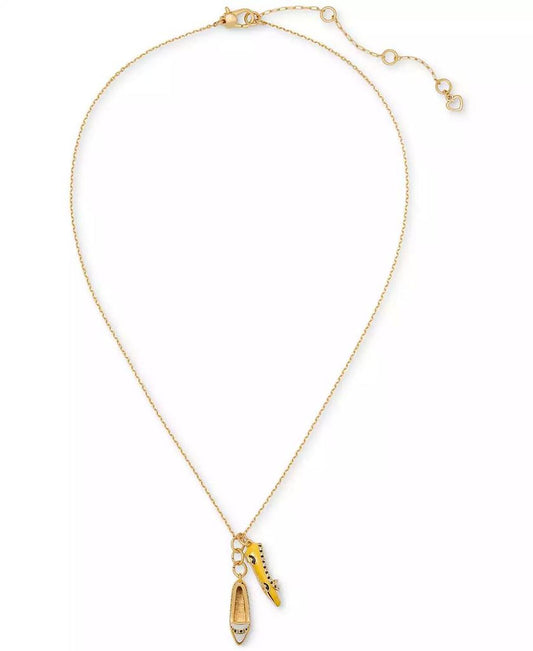 Gold-Tone Gogo Taxi Flats Pendant Necklace, 16" + 3" extender