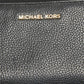 Michael Kors Black Leather Logo Zip Around Wristlet Wallet