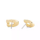 Faux Stone Signature Pave C Stud Earrings