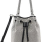 Silver & Black 'The Rhinestone Mini Bucket' Bag