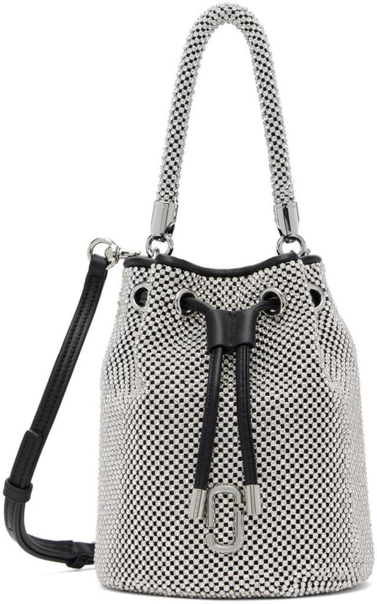 Silver & Black 'The Rhinestone Mini Bucket' Bag