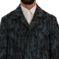 Dolce & Gabbana Blue Camouflage Trench Coat Elegance