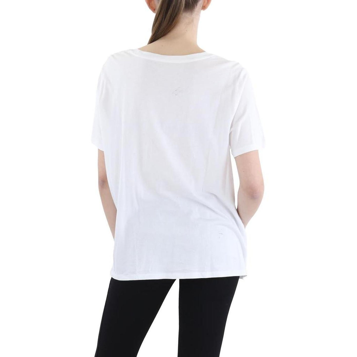 Womens Crewneck Short Sleeve Pullover Top