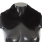 Dolce & Gabbana Elegant Black Mink Fur Shoulder Wrap Scarf