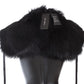 Dolce & Gabbana Elegant Black Fox Fur Silk Shoulder Wrap