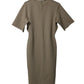 Maxmara Oversized Drop Sleeves Midi Sheath Dress in Nude Viscose