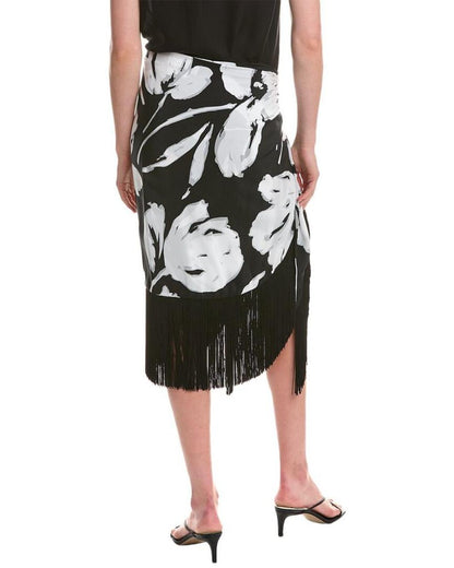 Michael Kors Collection Floral Fringe Silk Sarong